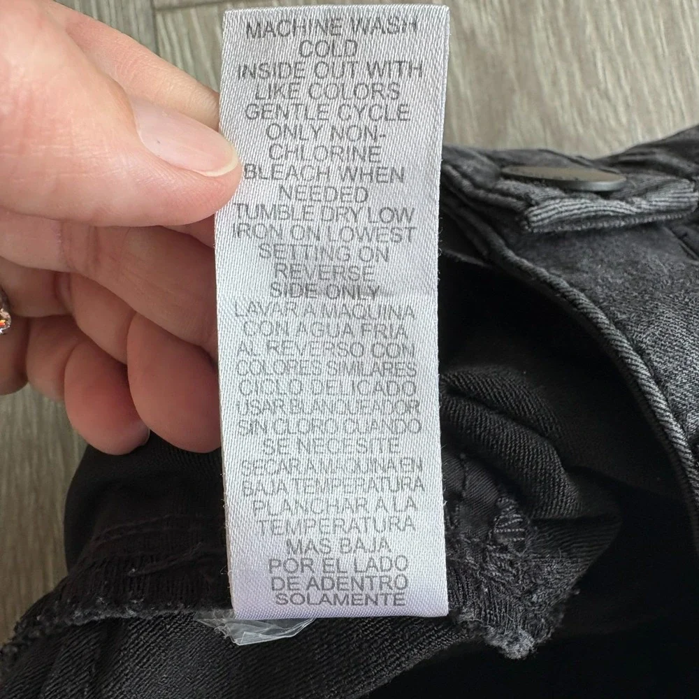 Democracy Womens Charcoal Black Denim Mid Rise Ab Solution Skinny Jeans Size 14